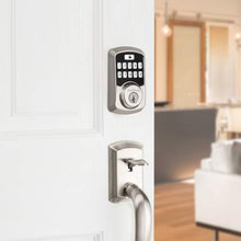 Load image into Gallery viewer, Kwikset 99420-001 Aura Bluetooth Programmable Keypad Door Lock Deadbolt Featuring SmartKey Security, Satin Nickel
