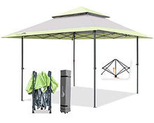 Load image into Gallery viewer, EAGLE PEAK 13' x 13' Straight Leg Pop Up Canopy Tent Instant Outdoor Canopy Easy Set-up Folding Shelter w/ Auto Extending Eaves 169 Square Feet of Shade (Gray/Green)
