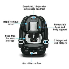 Load image into Gallery viewer, Graco 4Ever DLX 4 in 1 Car Seat, Infant to Toddler Car Seat, with 10 Years of Use, Fairmont
