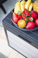Load image into Gallery viewer, KETER Denali 30 Gallon Resin Deck Box for Patio Furniture, Pool Accessories, and Storage for Outdoor Toys, Grey/Black
