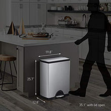 Load image into Gallery viewer, simplehuman 50 Liter / 13.2 Gallon Rectangular Kitchen Step Trash Can, Brushed Stainless Steel
