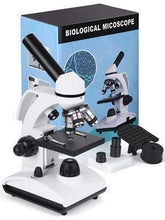 Load image into Gallery viewer, TELMU Microscope 40X-1000X Dual Cordless LED Illumination Lab Compound Monocular Microscopes with Optical Glass Lenses &amp; 10 Slides 
