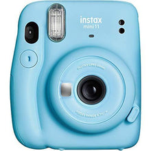 Load image into Gallery viewer, Fujifilm Instax Mini 11 Instant Camera - Sky Blue (16654762) + Fujifilm Instax Mini Twin Pack Instant Film (16437396) + Single Pack Rainbow Film + Case + Travel Stickers

