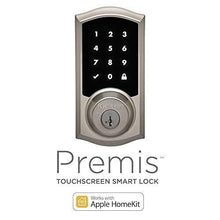Load image into Gallery viewer, Kwikset 99190-001 Premis Traditional Arched Touchscreen Keyless Entry Smart Lock Apple HomeKit Featuring SmartKey Security in Satin Nickel
