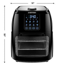 Load image into Gallery viewer, Chefman 6.3 Quart Digital Air Fryer+ Rotisserie, Dehydrator, Convection Oven, 8 Touch Screen Presets Fry, Roast, Dehydrate &amp; Bake, BPA-Free, Auto Shutoff, Accessories Included, XL Family Size, Black

