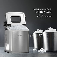 Load image into Gallery viewer, NOVETE Portable Ice Maker for Countertops, Ice Ready in 6 Minutes, 28.7 lb Ice in 24 Hours, No Water Line or Drain Line Required, Home Ice Machine with Ice Scoop and Basket
