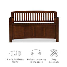 Load image into Gallery viewer, Linon Home Dcor Linon Home Decor Cynthia Storage Bench, 50"w x 17.25"d x 32"h, Walnut
