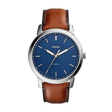 Load image into Gallery viewer, Fossil Men's Minimalist Quartz Leather Casual Watch Watch, Color: Silver/Blue, Brown (Model: FS5304)
