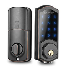 Load image into Gallery viewer, Smart Deadbolt, SMONET Bluetooth Door Lock Keyless, Touchscreen Keypad, Auto Lock, Remote Sharing, Send Ekeys, Free APP Monitoring, Easy to Install for Home, Hotel, Apartment, Black
