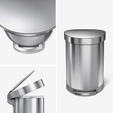 Load image into Gallery viewer, simplehuman 60 Liter Semi-Round Hands-Free Kitchen Step Trash Can with Soft-Close Lid, Brushed
