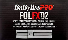 Load image into Gallery viewer, BaBylissPRO FXFS2 FOILFX02 Cordless Metal Double Foil Shaver, Silver
