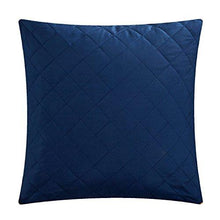 Load image into Gallery viewer, Chic Home Sigal 20 Piece Comforter Set Reversible Geometric Quilted Design Complete Bed in a Bag Bedding – Sheets Decorative Pillows Shams Window Treatments Curtains Included Queen Navy

