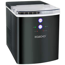 Load image into Gallery viewer, Igloo ICEB33BS Large-Capacity Automatic Portable Electric Countertop Ice Maker Machine, 33 Pounds in 24 Hours, 9 Ice Cubes Ready in 7 minutes, With Ice Scoop and Basket, Black Stainless Steel
