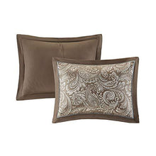 Load image into Gallery viewer, Madison Park Aubrey Duvet Cover King/Cal King Size - Blue, Brown , Paisley Jacquard Duvet Cover Set – 6 Piece – Ultra Soft Microfiber Light Weight Bed Comforter Covers
