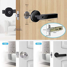 Load image into Gallery viewer, Tiffane Biometric Fingerprint Door Lock, Bluetooth WiFi Door Lock, Smart Door Lock for Front Door, Smart Door Lever (Black)
