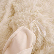 Load image into Gallery viewer, LIFEREVO Luxury Plush Shaggy Duvet Cover Set (1 Faux Fur Duvet Cover and 2 Pompoms Fringe Pillow Shams) Solid, Zipper Closure (King Light Beige)
