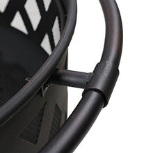 Load image into Gallery viewer, Sunnydaze Crossweave Outdoor Fire Pit - 36 Inch Large Bonfire Wood Burning Patio &amp; Backyard Firepit for Outside with Spark Screen, Poker, and Round Fireplace Cover, Black
