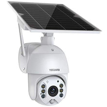Load image into Gallery viewer, TOGUARD Wireless Security Camera Outdoor Solar Powered Battery PTZ Security Camera 1080P Waterproof IP Dome Cam with 2-Way Audio PIR Radar IP65 Full-Color Night Vision Motion Detection
