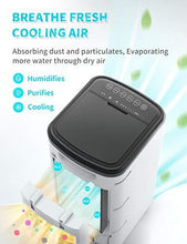 Load image into Gallery viewer, COMFYHOME 3-IN-1 Portable Air Conditioner, Evaporative Air Cooler w/Cooling ＆ Humidifier, 3 Wind Speeds, 4 Casters, 65° Oscillation, 12H Timmer＆ Remote, 455 CFM, Cools 170 Square Feet for Room Office
