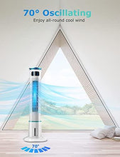 Load image into Gallery viewer, Evaporative Air Cooler - COMFYHOME 43-Inch Bladeless Tower Fan w/Cooler Mode &amp; 3 Speeds, 60°Oscillation, 20-Ft Remote, 12-Hour Timer, Personal Cooling Fan for Home Office Bedroom, 2 Ice Packs Included
