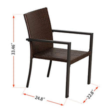 Load image into Gallery viewer, BALI OUTDOORS Gas Firepit Chairs Outdoor Wicker Patio Dining Set, Set of 2 Stackable Outdoor Wicker Chairs for Patio, Garden, Yards, Indoor, Multibrown

