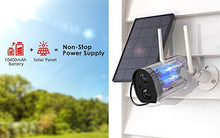 Load image into Gallery viewer, Wireless Solar Security Camera Outdoor, COOAU WiFi Rechargeable Battery Powered Home Cameras, 1080P Surveillance Camera with Night Vision, 2-Way Audio, IP65 Waterproof, Encrypted SD/Cloud Storage

