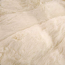 Load image into Gallery viewer, LIFEREVO Luxury Plush Shaggy Duvet Cover Set (1 Faux Fur Duvet Cover and 2 Pompoms Fringe Pillow Shams) Solid, Zipper Closure (King Light Beige)

