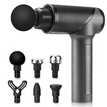 Load image into Gallery viewer, Medcursor Handheld Percussion Massage Gun - Deep Tissue Massager for Pain Relief, Sore Muscle and Stiffness, Powerful Brushless Motor High-Intensity - Includes 6 Massage Heads, Gray
