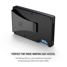Load image into Gallery viewer, The Ridge Slim Minimalist Front Pocket RFID Blocking Metal Wallets for Men with Money Clip (Black)
