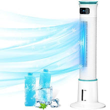 Load image into Gallery viewer, Evaporative Air Cooler - COMFYHOME 43-Inch Bladeless Tower Fan w/Cooler Mode &amp; 3 Speeds, 60°Oscillation, 20-Ft Remote, 12-Hour Timer, Personal Cooling Fan for Home Office Bedroom, 2 Ice Packs Included
