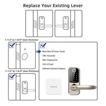 Load image into Gallery viewer, [2021 Newest]Smart Lock SMONET 5-in-1 Keyless Entry Fingerprint Door Lock, Bluetooth Lock with Reversible Handle,Work with Alexa (Need Extra Gateway),eKey,IC Card,App Auto Lock for Home, Hotel, Office
