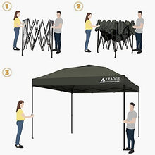 Load image into Gallery viewer, Leader Accessories Pop Up Canopy Tent 10'x10' Canopy Instant Canopy Shelter Straight Leg Including Wheeled Carry Bag,Grey
