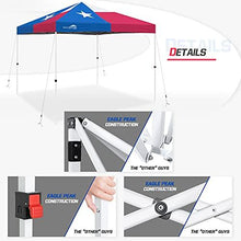 Load image into Gallery viewer, EAGLE PEAK 10’ x 10' Pop Up Canopy Tent Instant Outdoor Canopy Straight Leg Shelter with Adjustable Height and Wheeled Carrying Bag (Texas)
