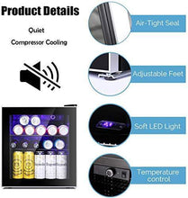 Load image into Gallery viewer, Antarctic Star Mini Fridge Cooler - 60 Can Beverage Refrigerator Glass Door for Beer Soda or Wine – Glass Door Small Drink Dispenser Machine Clear Front Removable for Home, Office or Bar, 1.6cu.ft
