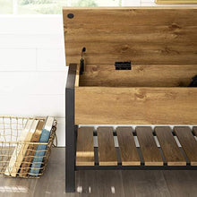 Load image into Gallery viewer, Walker Edison Julian Rustic Farmhouse Lift Top Entry Bench with Bottom Rack, 48 Inch - Barnwood Brown

