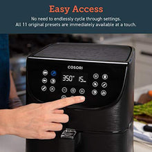 Load image into Gallery viewer, COSORI Air Fryer (100 Recipes Book) 1500W Electric Hot Oven Oilless Cooker, 11 Presets Preheat &amp; Shake Reminder, LED Touch Screen, Nonstick Basket, 3.7 QT, Digital-Black
