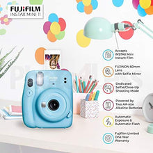 Load image into Gallery viewer, Fujifilm Instax Mini 11 Instant Camera + Instax Mini Twin Pack Film + Hanging Frames + Plastic Frames + Case + Close Up Filters - All Inclusive Bundle! (Sky Blue)
