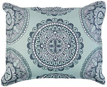 Load image into Gallery viewer, Amazon Basics 10-Piece Bed-in-a-Bag - Soft, Easy-Wash Microfiber - King, Sea Foam Medallion
