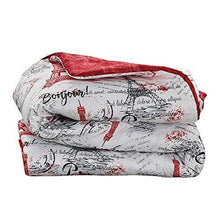 Load image into Gallery viewer, Sapphire Home 7 Piece Queen Comforter Set with Shams Bedskirt Cushions, Paris Eiffel Tower Theme Bed Cover Bed in a Bag, Red White, 7pc Comforter Queen Paris Red
