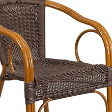 Load image into Gallery viewer, Flash Furniture Cadiz Series Red Bamboo-Aluminum Indoor-Outdoor Restaurant-Patio Chair with Dark Brown Rattan
