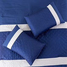 Load image into Gallery viewer, Amrapur Overseas 9-Piece Landon Embellished Comforter Set, Queen, Blue/Navy

