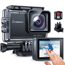 Load image into Gallery viewer, 【2021 Upgrade】 Crosstour Native 4K50fps Action Camera Advanced Anti-Shake Touch Screen 20MP Underwater Camcorder (LDC, 40M Waterproof, WiFi, Remote Control, Battery Charger, Accessories Kit) CT9700
