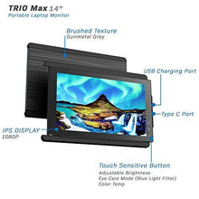 Load image into Gallery viewer, Mobile Pixels Trio Max Portable Monitor, 14'' Full HD IPS Dual Triple monitor for laptops, USB C/USB A powered portable display,Windows/OS/Android/Switch Compatible (One Monitor Only)
