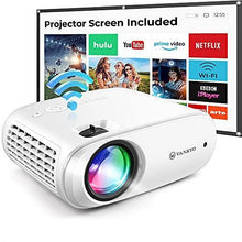 Load image into Gallery viewer, VANKYO Cinemango 100 WiFi Projector, Mini Projector for Outdoor Movies with 100'' Projector Screen, 220" Display &amp; 1080P Supported, 55,000 Hours LED Lamp Life, Compatible with HDMI/TV Stick/USB
