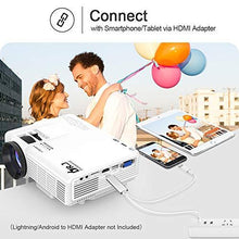 Load image into Gallery viewer, DR. J Professional HI-04 Mini Projector Outdoor Movie Projector with 100Inch Projector Screen, 1080P Supported Compatible with TV Stick, Video Games, HDMI,USB,TF,VGA,AUX,AV [Latest Upgrade]
