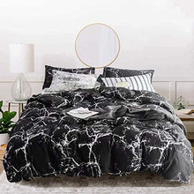 Load image into Gallery viewer, Jumeey Black Marble Comforter Set Queen Marble Comforter Set Full Size Bedding Black and Grey Comforter Cotton Boys Men Abstract Black Comforter Queen Women Modern Black and White Bedding Sets Full
