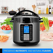 Load image into Gallery viewer, Mueller 6 Quart Pressure Cooker 10 in 1, Cook 2 Dishes at Once, Tempered Glass Lid incl, Saute,  Slow Cooker, Rice Cooker, Yogurt Maker and Much More
