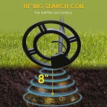 Load image into Gallery viewer, RM RICOMAX Metal Detector for Adults &amp; Kids - High-Accuracy Metal Detector Waterproof LCD Display [PP Function &amp; DISC Mode &amp; Distinctive Audio Prompt] 10 Inch Waterproof Search Coil
