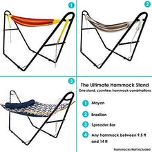 Load image into Gallery viewer, Sunnydaze 550-Pound Capacity Universal Multi-Use Heavy-Duty Steel Hammock Stand, 2 Person, Fits Hammocks 9 to 14 Feet Long, Black
