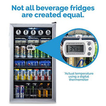 Load image into Gallery viewer, NewAir Beverage Refrigerator Cooler with 126 Can Capacity - Mini Bar Beer Fridge with Right Hinge Glass Door - Cools to 34F - AB-1200 - Stainless Steel
